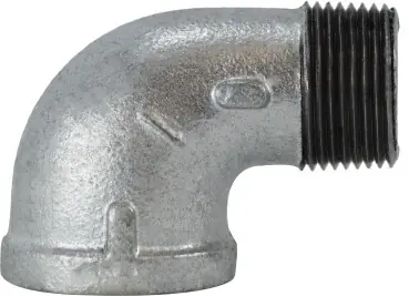 Midland Metal 64161 90 deg Street Elbow, 1/4 in MPT x 1/4 in FPT, Iron, Galvanized, 150 lb Limited Time