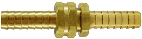 Midland Metal 30563 Long Shank Coupling Set, 1 in Hose Barbed x 1 in Hose Barbed, Brass Fast Shipping