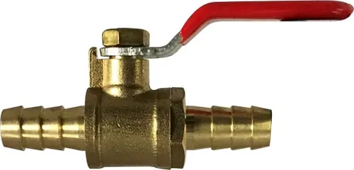 Hot Deal Midland Metal 944134 Mini Ball Valve, 3/8 in Nominal, Hose Barbed x Hose Barbed, 200 psi WOG Pressure