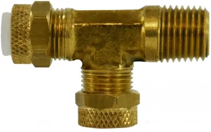 Exclusive Offer Midland Metal Poly-Flo 20314 Run Tee, 1/2 in Tube OD x 1/2 in Tube OD x 3/8 in MNPTF, Brass