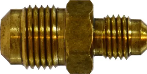 Midland Metal 10122 Reducing Union, 5/8 in SAE 45 deg Male Flare x 3/8 in SAE 45 deg Male Flare, Brass Deal