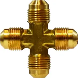 Midland Metal 10375 Cross, 3/8 in SAE 45 deg Flared x 3/8 in SAE 45 deg Flared x 3/8 in SAE 45 deg Flared x 3/8 in Hot Picks
