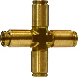 Fast Shipping Midland Metal 20142 Cross, 1/4 in Push-In Tube x 1/4 in Push-In Tube x 1/4 in Push-In Tube x 1/4 in Push-In Tube