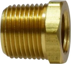 Weekend Sale Midland Metal 28104L Light Pattern Reducer Hex Bushing, 3/8 in MNPT x 1/4 in FNPT, 0.69 in, Brass