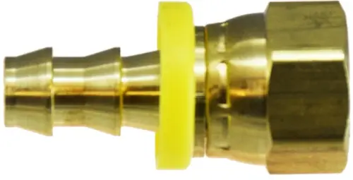 High Quality Midland Metal 30344 Adapter, 3/8 in Push-On Hose Barbed x 3/8 in FNPSM Ball Seat Swivel, Brass