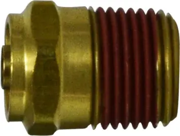 Clearance Midland Metal 680421 Straight Connector, 1/4 in Tube OD x 1/16 in Male NPTF, Brass