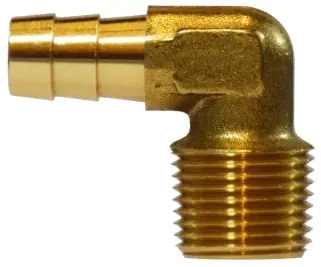 Midland Metal 32391 90 deg Elbow, 3/16 in Hose Barbed x 1/4 in Male NPTF, Brass Price Cut