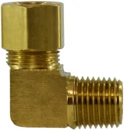 Free Returns Midland Metal 18232B 90 deg Barstock Elbow, 3/8 in Tube OD x 1/8 in Male NPTF, Brass