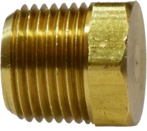 Markdown Midland Metal 28205 Heavy Duty Cored Hex Plug, 3/4 in MNPT, 0.94 in, Brass