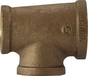 Price Cut Midland Metal 44287 Reducing Tee, 3/4 in FPT x 1/2 in FPT x 1/2 in FPT, Bronze