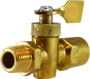 Certified Midland Metal 46400 O-Ring Sealed Solid Bottom Valve, 1/8 x 1/8 in Nominal, FIP x MIP, 30 psi Pressure
