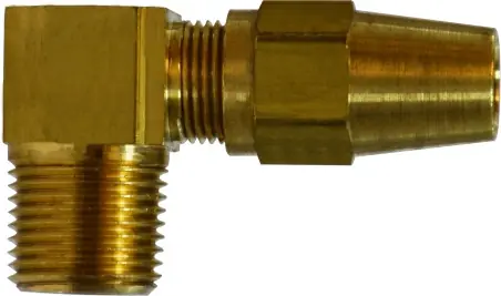 Buy Direct Midland Metal 38236 90 deg Elbow, 1/4 in Tube OD x 1/4 in Male NPTF, Brass