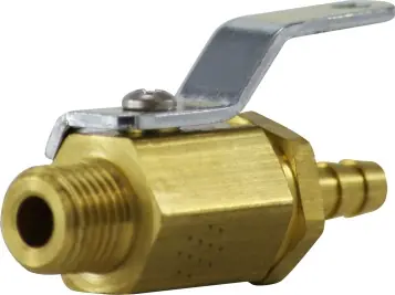 Midland Metal 46981 Miniature Ball Valve, 3/8 x 1/4 in Nominal, Hose Barbed x MIP, 1000 psig Pressure Markdown
