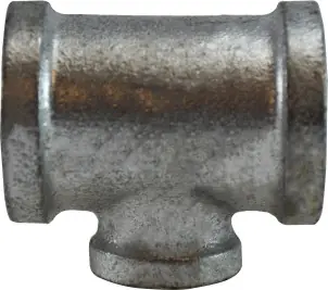 Bargain Midland Metal 64301 Reducing Tee, 1-1/4 in FPT x 1-1/4 in FPT x 1/2 in FPT, Iron, Galvanized, 150 lb