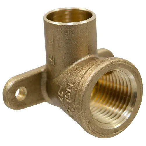 Genuine Midland Metal 44843LF 90 deg Drop Ear Elbow, 3/4 in Sweat x 3/4 in FIP, Bronze