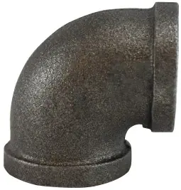 Fast Shipping Midland Metal 65110 90 deg Elbow, 3 in FPT x 3 in FPT, Iron, Black, 150 lb