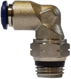 Midland Metal 20081N 90 deg Swivel Elbow, 1/4 in Push-In x 1/8 in MNPT Global, Brass, Nickel-Plated Place Order