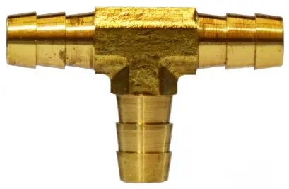 Secure Checkout Midland Metal 32368 Tee, 3/16 in Hose Barbed x 3/16 in Hose Barbed x 3/16 in Hose Barbed, Brass