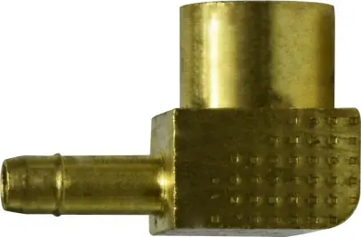 Premium Midland Metal 21133 90 deg Elbow, 1/4 in Hose Barbed x 1/8 in FPT, Brass