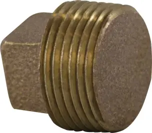 Popular Midland Metal 44675 Solid Square Head Plug, 1 in MPT, Bronze