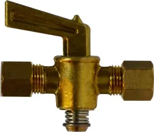 Top Pick Midland Metal 46140 Compression x Compression, Shut Off Cocks, 1/4 M Comp x M Comp S/O Cock, Brass Fittings