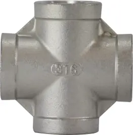Midland Metal 63393 Cross, 1/2 in FPT x 1/2 in FPT x 1/2 in FPT x 1/2 in FPT, Stainless Steel Secure Checkout