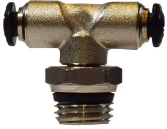 Midland Metal 20719N Swivel Branch Tee, 14 mm Push-In x 1/2 in MNPT Global x 14 mm Push-In, Brass, Nickel-Plated New Release