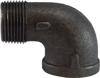 Best Choice Midland Metal 65160 90 deg Street Elbow, 1/8 in MPT x 1/8 in FPT, Iron, Black, 150 lb