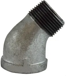 Sale Midland Metal 64202 45 deg Street Elbow, 3/8 in MPT x 3/8 in FPT, Iron, Galvanized, 150 lb