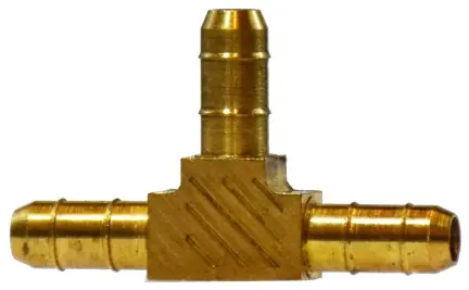 Midland Metal 32159 Union Tee, 1/4 in Tube OD x 1/4 in Hose Barbed x 1/4 in Hose Barbed, Brass Order Now