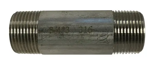 Midland Metal 48086 Welded Pipe Nipple, 3/4 in MPT x 3/4 in MPT, 4 in L, Stainless Steel, SCH 40 Schedule Don't Miss Out
