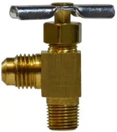 Save Now Midland Metal 46040 90 deg Angle Needle Valve, 3/8 x 1/4 in Nominal, Male Flared x MPT, 150 psi Pressure