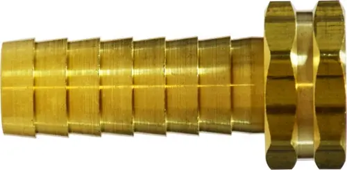 Instant Buy Midland Metal 30508 Straight Hex Swivel Adapter, 1 in Garden Hose Barbed x 1 in FGH, Brass