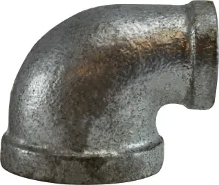 One Day Deal Midland Metal 64122 90 deg Reducing Elbow, 3/8 in FPT x 1/4 in FPT, Iron, Galvanized, 150 lb