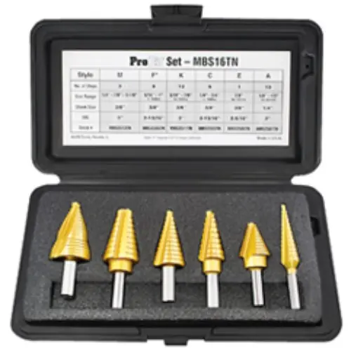 Trusted Brand Alfa Tools MBS16TN 6 pc Probit Drill Tin Coated Set Plastic Case