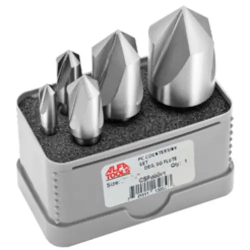 Last Chance Alfa Tools C3F50573B 5 pc Set 90° 3 Flute Countersink 1/4-1"