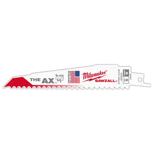 Fresh Stock Milwaukee Tool 48-00-8021 6" 5 TPI AX SAWZALL Blade for Wood with Nails (25 PK)