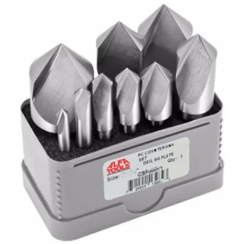 High Quality Alfa Tools CSF50570A 5 pc Set 60° Sg Flute Countersink 1/4-1"