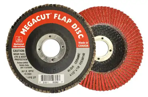 Alfa Tools FDC78540N 5" x 5/8-11 40 Grit T29 Ceramic Flap Disc W/Nut, 5 Pack Price Cut