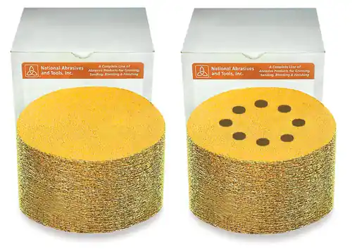 Alfa Tools VDAG31500 3" x 0 150G Hook & Loop Paper Disc, Gold Aluminum Oxide 100/Box In Demand