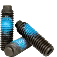 Instant Buy 1/2"-13 x 3/4" Socket Set Screws, 1/2 Dog Point, Nylon-Patch Thermal Black Oxide, Coarse (UNC), Alloy Steel, Qty 100