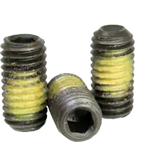 High Quality 3/8"-16 x 1" Socket Set Screws, Cup Point, Nylon-Patch Black Oxide, Coarse (UNC), Alloy Steel, Qty 100