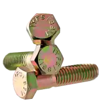 1"-8 x 3 1/2" Hex Cap Screws, Grade 5, Zinc-Yellow Cr+6, Partial Thread, Coarse (UNC), Medium Carbon Steel, Qty 10 Free Returns