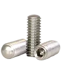 8-32 x 3/8" Socket Set Screws, Oval Point, 18-8 Stainless Steel, Coarse (UNC), Qty 100 Certified