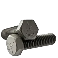 Cheap 1/4"-28 x 1/2" Hex Cap Screws, Grade 5, Plain Finish, Full Thread, Fine (UNF), Medium Carbon Steel, Made in USA, Qty 100