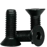 Clearance M6-1.00 x 55 mm Flat Head Socket Cap Screws, Metric Class 12.9, Thermal Black Oxide, Partial Thread, Coarse (UNC), Alloy Steel, DIN 7991, Qty 100
