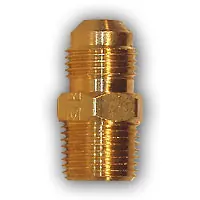 Grab Now Mid-America Fittings LF48-108 Half Union Adapter, 5/8 in Male Flared x 1/2 in MIP, Brass