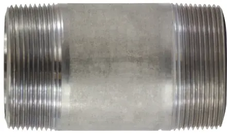 Midland Metal 51186 Seamless Pipe Nipple, 2-1/2 in MPT x 2-1/2 in MPT, 5-1/2 in L, Stainless Steel, SCH 80 Schedule Premium