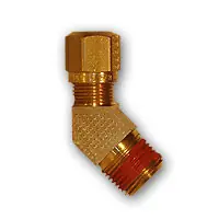 Mid-America Fittings NT6945-44VS 45 deg Elbow with RTS, 1/4 in Tube OD x 1/4 in Male NPTF, Brass Affordable