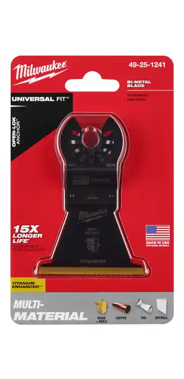 Mega Sale Milwaukee Tool 49-25-1241 2-1/2 Bi-Metal Multi-Material Universal Fit Oscillating Multi-Tool Blade (1 PK)
